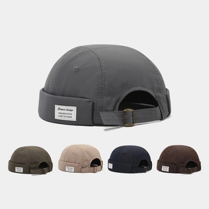 Bonnet Docker Rétro Sans Bord Pour Hommes Femmes Polyester Ripstop Respirant Boucle Métallique Réglable Streetwear Miki Hat