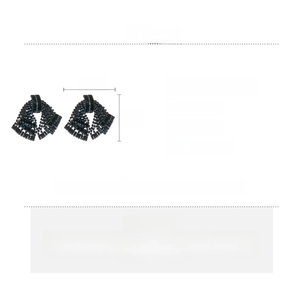 Detailed size chart for bow tassel earrings showing dimensions of 6 by 3.5 centimeters