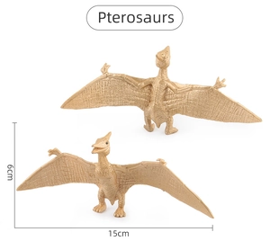 Detail view showing front and back of golden Pterosaur figurine with 15cm size markings