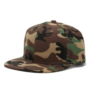 Klassische Camouflage Snapback Baseballkappe mit flachem Schirm aus robustem Baumwolltwill