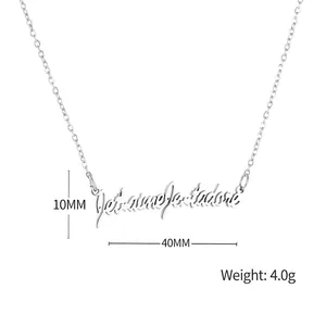Polished silver stainless steel Je t'aime Je t'adore necklace for couples