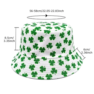 White clover print bucket hat for sun protection, fits 56-58cm head circumference