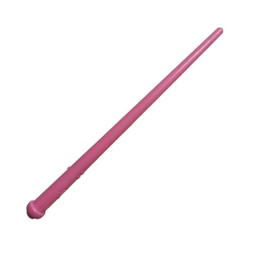 Close-up of a pink plastic glowing magician wand accessory with textured snap detail
