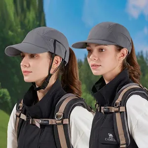 Outdoor Sun Hat Quick Dry Nylon Baseball Cap With Hidden Windproof Drawstring Breathable For Cycling Surfing Hiking
