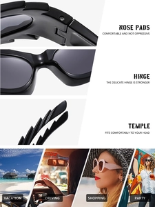 Detail view of reinforced hinges and ergonomic nose pads on cool Y2K sports sunglasses