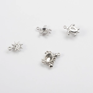 DIY stainless steel turtle crab and sun pendant trays for jewelry making and necklaces