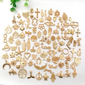 100pcs set of gold alloy charms for DIY bracelets and necklaces jewelry making