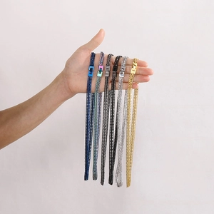 Creative foxtail link chain necklace for men in six vibrant metallic colors