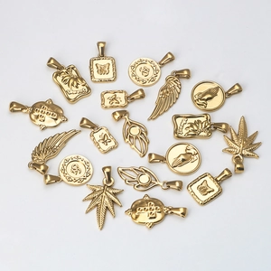 Golden stainless steel leaf and wing charms collection for DIY jewelry making