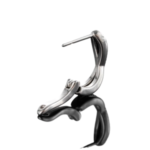 Vintage stainless steel wing earrings with a unique minimalist hinge buckle closure