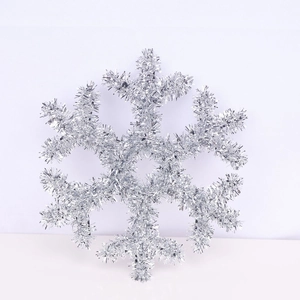 Sparkling silver snowflake ornament with glitter finish for Christmas tree decoration