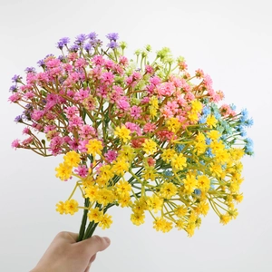 Handheld bouquet of colorful artificial baby's breath flowers for wedding home decor