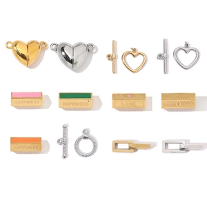 Fermoir Magnétique En Cœur Acier Inoxydable Attache Toggle OT Connecteurs Happiness Love DIY Accessoires Bijoux