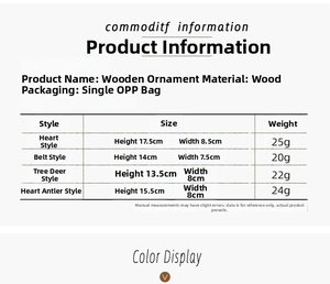 Detailed size specifications and weight table for wooden Christmas gnome desktop ornaments