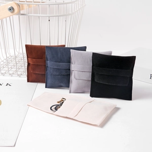 Square velvet jewelry pouches in assorted colors for rings and earrings storage