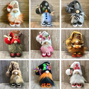 Faceless Gnome Plush Doll Fabric Standing Gonk Halloween Christmas Thanksgiving Home Decoration Autumn Pumpkin Reindeer