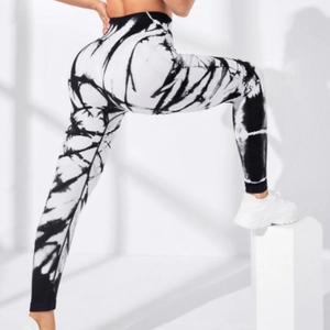 Leggings De Yoga Tie Dye Sans Couture Pour Femmes Taille Haute Fitness Gym Pantalon De Sport Scrunch Butt Nylon Élastique