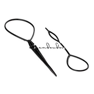 Set of two black flexible Topsy Tail hair styling tools in large and small sizes