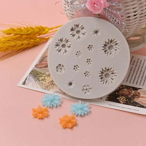 Silicone Flower Mold Round Daisy Sunflower Shapes For Fondant Chocolate Baking Decorating DIY Crystal Epoxy Resin Craft
