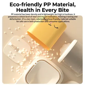 Cat-ear shaped double bowl pet feeder made of food-grade PP material with cute smiley face