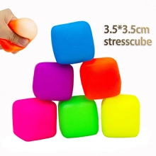 Set of colorful 3.5cm squishy stress cubes for anxiety relief with LED lights
