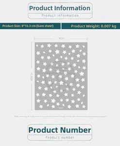 Detailed specs of floral 5D nail sticker KX037 with size 8x10.3cm and weight 7g