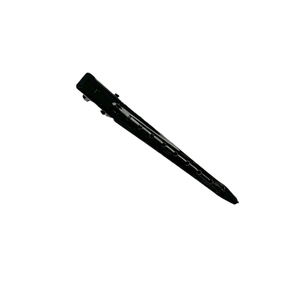 Glossy black hollow metal hair clip with non-marking duckbill design for hair styling