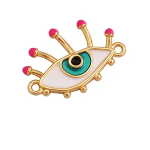 Macro view of evil eye jewelry pendant with 0.8mm hole size and enamel details