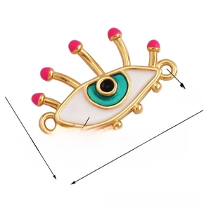 Macro view of evil eye jewelry pendant with 0.8mm hole size and enamel details