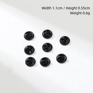 Pack of 8 black butterfly clutch pin backs for brooches, 11mm wide, DIY jewelry components