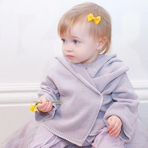 Handmade yellow grosgrain ribbon bow hair clip for toddlers and baby girls