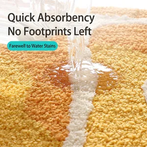 Absorbent fruit pattern bathroom mat with high-density flocking and non-slip backing