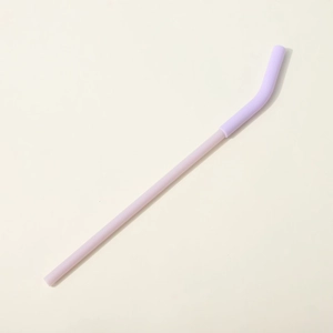 Portable large capacity plastic water bottle with handle and purple reusable straw
