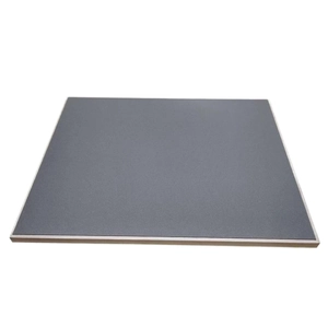 Macro shot of dark grey matte jewelry display base with elegant metallic frame