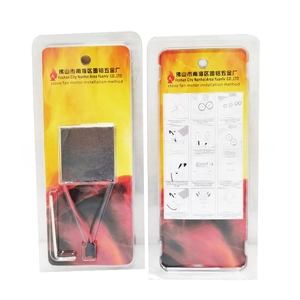 Detailed stove fan replacement kit with motor, heat module and tools in card packaging
