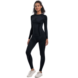Detail of seamless knitted sports set featuring breathable side textures and black high-stretch fabric