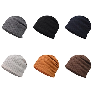 Detailed grid showing six ribbed knit beanies in various colors for autumn and winter