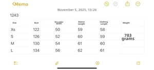 Detailed size chart for the loose hooded winter cotton jacket with specific measurements