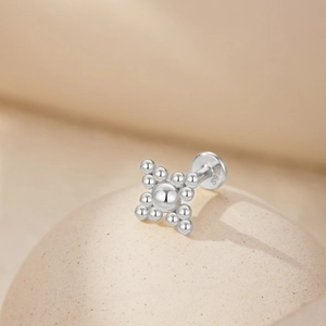 Detail shot of S925 sterling silver earring back with authentic hallmark stamp