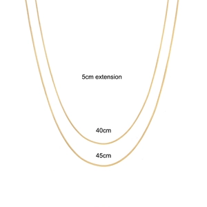Double-layered 18K gold plated stainless steel snake chain necklace in 40cm and 45cm lengths