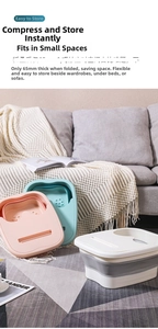 Detail showing the 65mm slim folded thickness of this portable foot massage basin