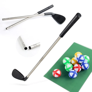 Set golf per bambini con mazze regolabili, palline colorate e tappetino per sport indoor