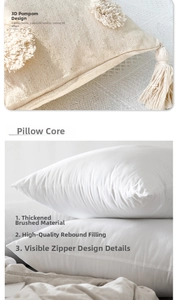 Close-up of tufted daisy floral pillowcase with high-rebound plush insert and zipper