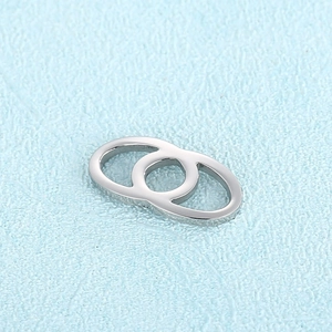 Polished silver stainless steel interlocking circular link for DIY creative jewelry