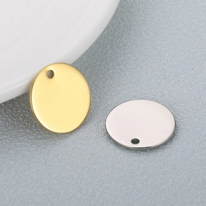 Round Blank Pendants Stainless Steel Polished Single Hole Tags For Necklace Earring Making DIY Crafts Minimalist