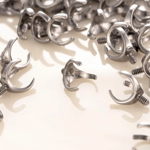 F136 titanium alloy three-claw ball screw stud earring piercing accessories