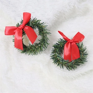 Weihnachts Serviettenringe Mini Kiefernkränze Mit Roter Schleife Für Festliche Tischdekoration