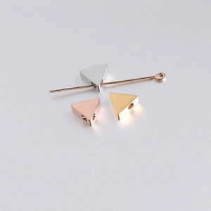 Triangle Geometric Beads Stainless Steel Mirror Polished Small Hole Spacer For DIY Jewelry Making Slide Charms