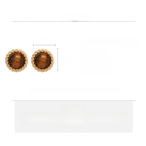 Tableau des tailles et détails des boucles d'oreilles vintage en pierre œil de tigre
