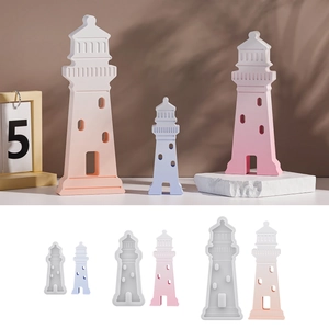 Lighthouse Silicone Mold Geometric DIY Resin Candle Making Plaster Ornament Craft Decorative Tool